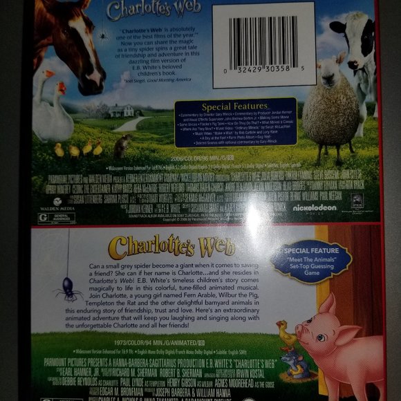 2 Movie Collection DVD: Charlotte's Web (2 versions) - Picture 2 of 3